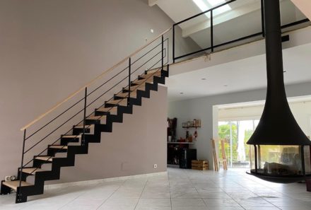 Escalier métal & bois sur mesure
