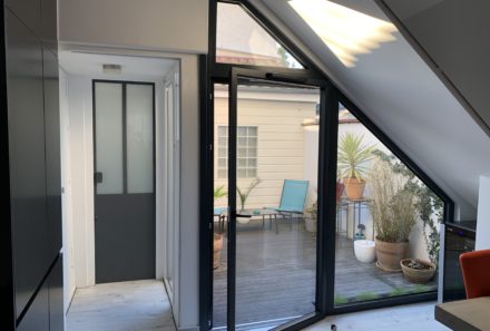 Ensemble porte et fixe en aluminium