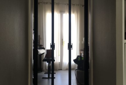 Double porte battante en métal & verre sur mesure
