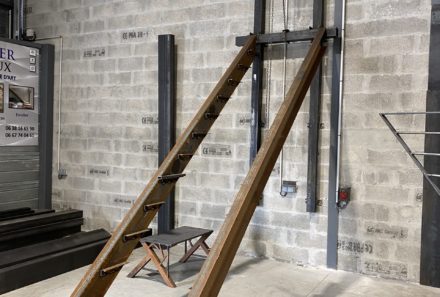 Escalier en cours de fabrication
